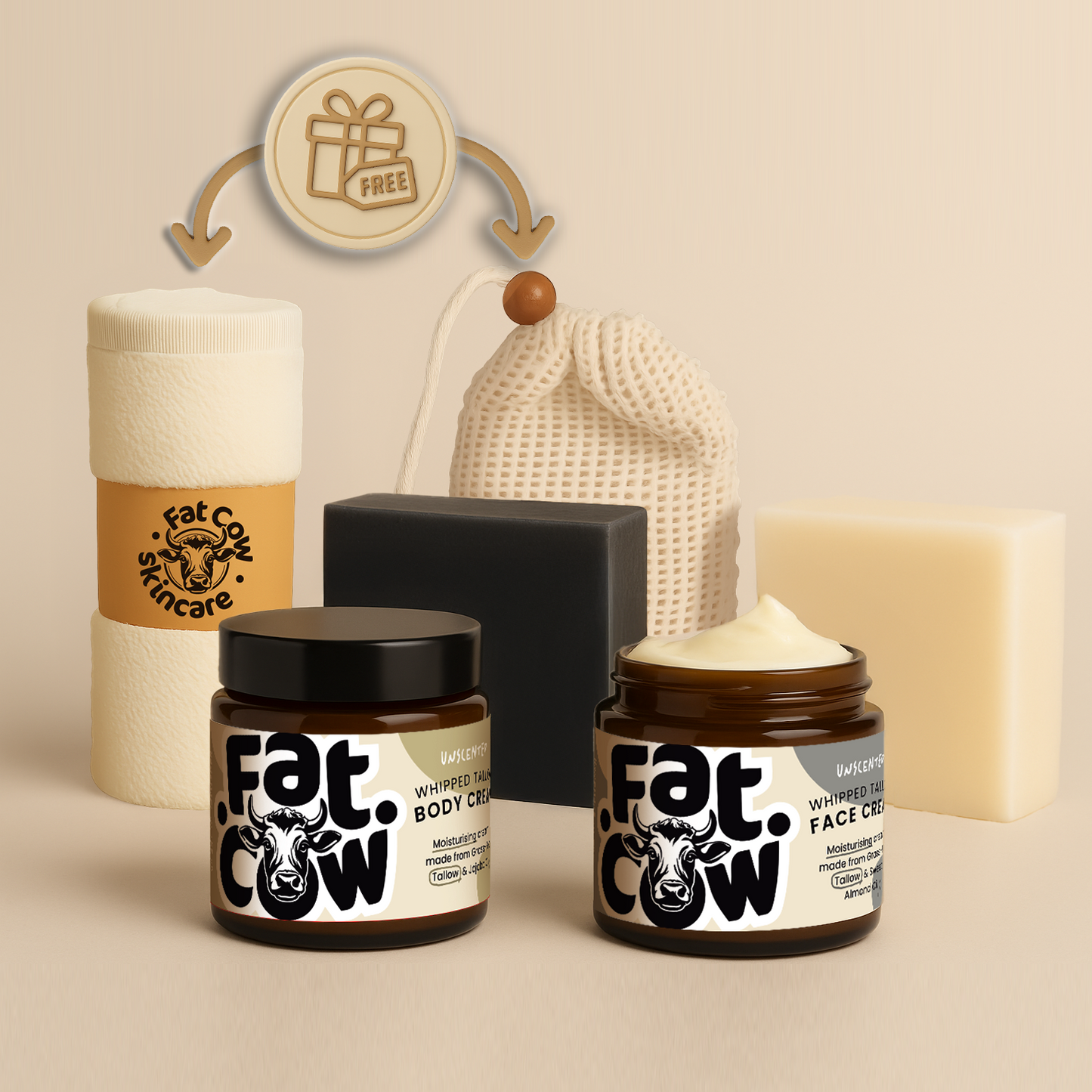 Dry Skin Face & Body Starter Kit | Essential Tallow Moisturiser and Soap Kit