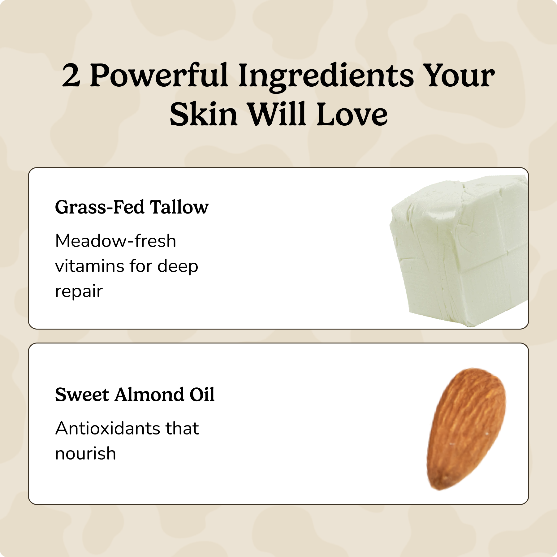 Whipped Grass-Fed Tallow Face Cream | With Sweet Almond Oil